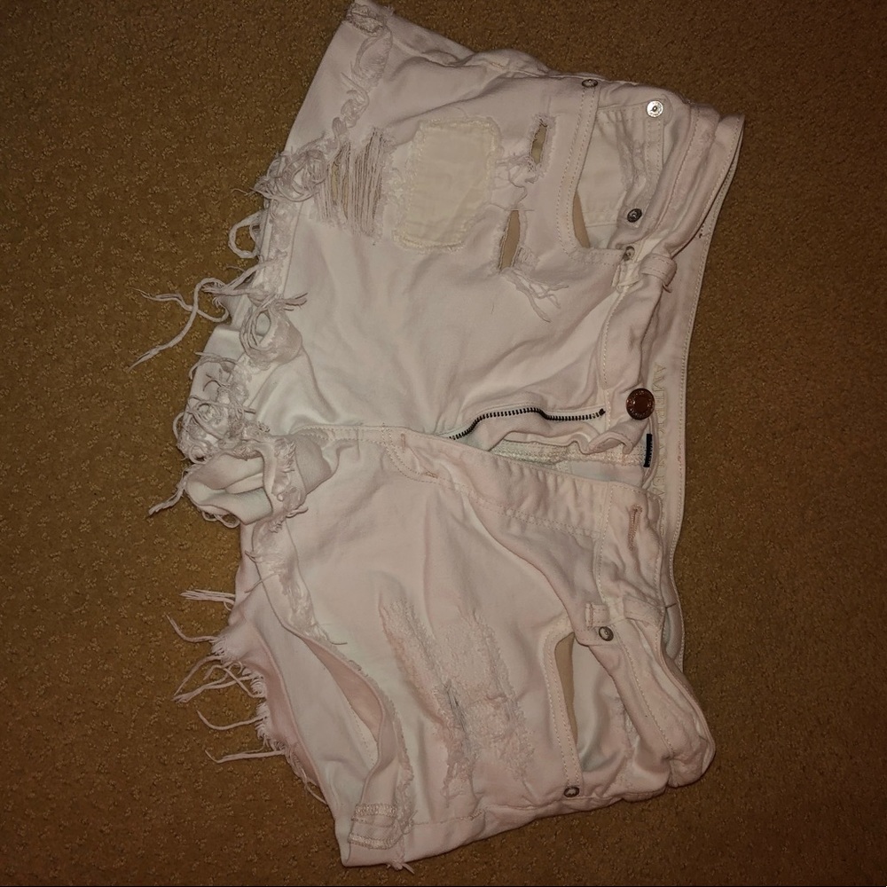 White American eagle jean shorts
